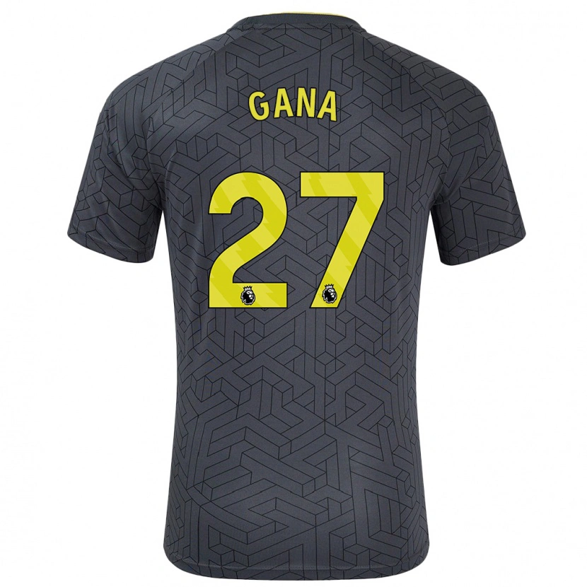 Danxen Enfant Maillot Idrissa Gueye #27 Noir Jaune Tenues Extérieur 2024/25 T-Shirt