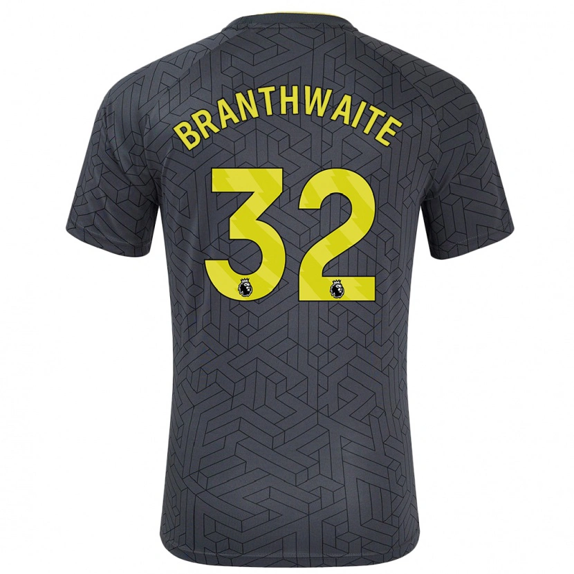 Danxen Enfant Maillot Jarrad Branthwaite #32 Noir Jaune Tenues Extérieur 2024/25 T-Shirt