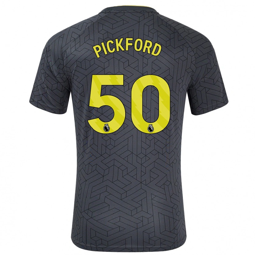 Danxen Enfant Maillot George Pickford #50 Noir Jaune Tenues Extérieur 2024/25 T-Shirt