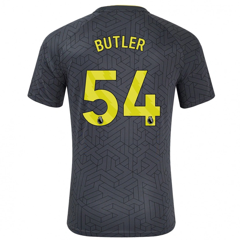 Danxen Enfant Maillot Jack Butler #54 Noir Jaune Tenues Extérieur 2024/25 T-Shirt