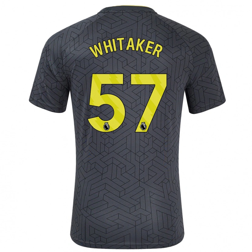 Danxen Enfant Maillot Charlie Whitaker #57 Noir Jaune Tenues Extérieur 2024/25 T-Shirt