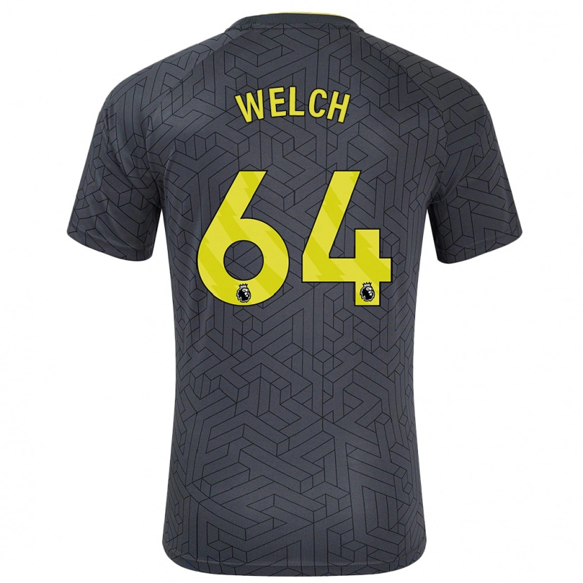 Danxen Enfant Maillot Reece Welch #64 Noir Jaune Tenues Extérieur 2024/25 T-Shirt