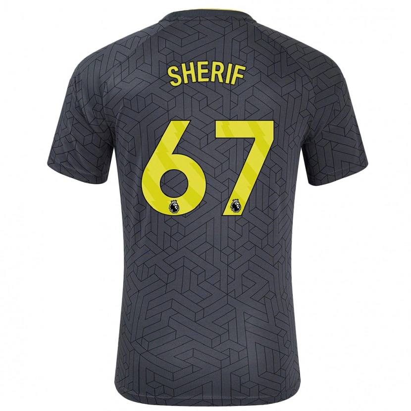 Danxen Enfant Maillot Martin Sherif #67 Noir Jaune Tenues Extérieur 2024/25 T-Shirt