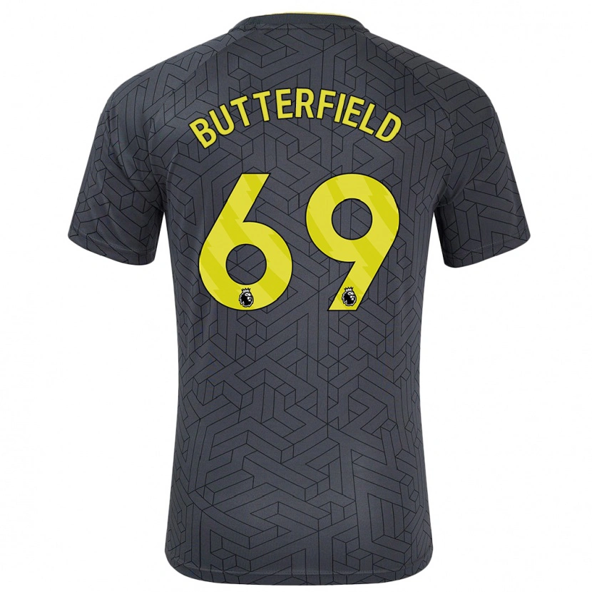 Danxen Enfant Maillot Luke Butterfield #69 Noir Jaune Tenues Extérieur 2024/25 T-Shirt