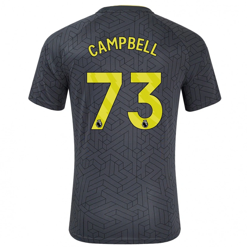 Danxen Enfant Maillot Elijah Campbell #73 Noir Jaune Tenues Extérieur 2024/25 T-Shirt