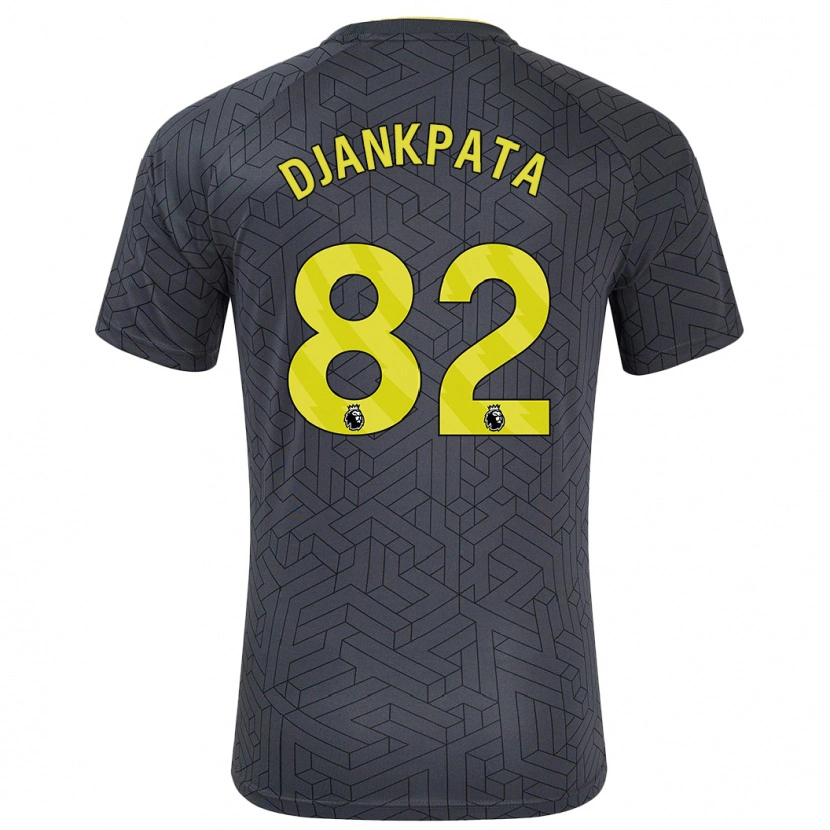 Danxen Enfant Maillot Halid Djankpata #82 Noir Jaune Tenues Extérieur 2024/25 T-Shirt