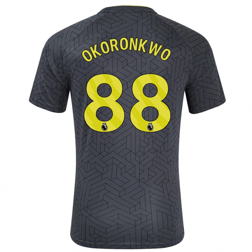 Danxen Enfant Maillot Francis Okoronkwo #88 Noir Jaune Tenues Extérieur 2024/25 T-Shirt