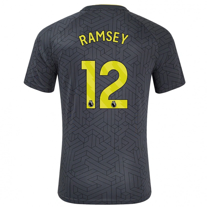 Danxen Enfant Maillot Emily Ramsey #12 Noir Jaune Tenues Extérieur 2024/25 T-Shirt