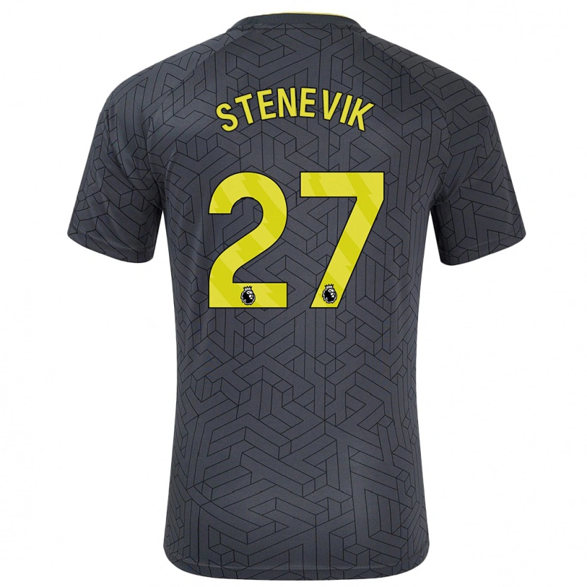 Danxen Enfant Maillot Elise Stenevik #27 Noir Jaune Tenues Extérieur 2024/25 T-Shirt