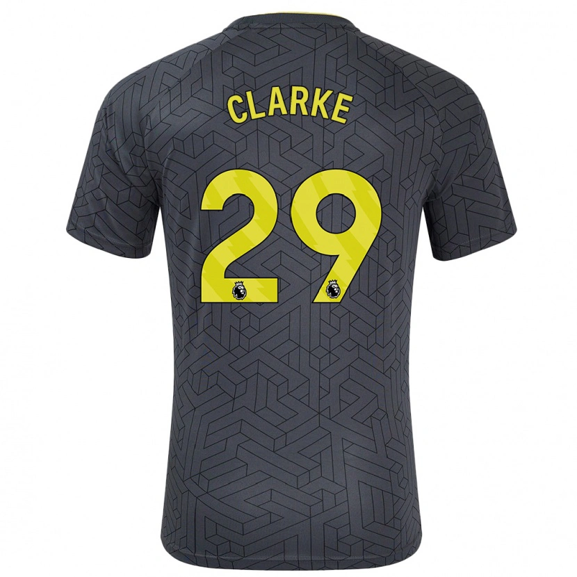 Danxen Enfant Maillot Abbey Clarke #29 Noir Jaune Tenues Extérieur 2024/25 T-Shirt