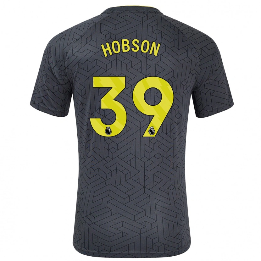 Danxen Enfant Maillot Issy Hobson #39 Noir Jaune Tenues Extérieur 2024/25 T-Shirt