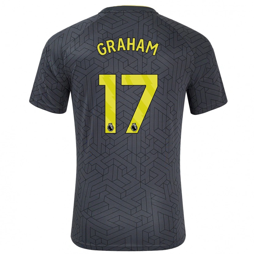 Danxen Enfant Maillot Lucy Graham #17 Noir Jaune Tenues Extérieur 2024/25 T-Shirt