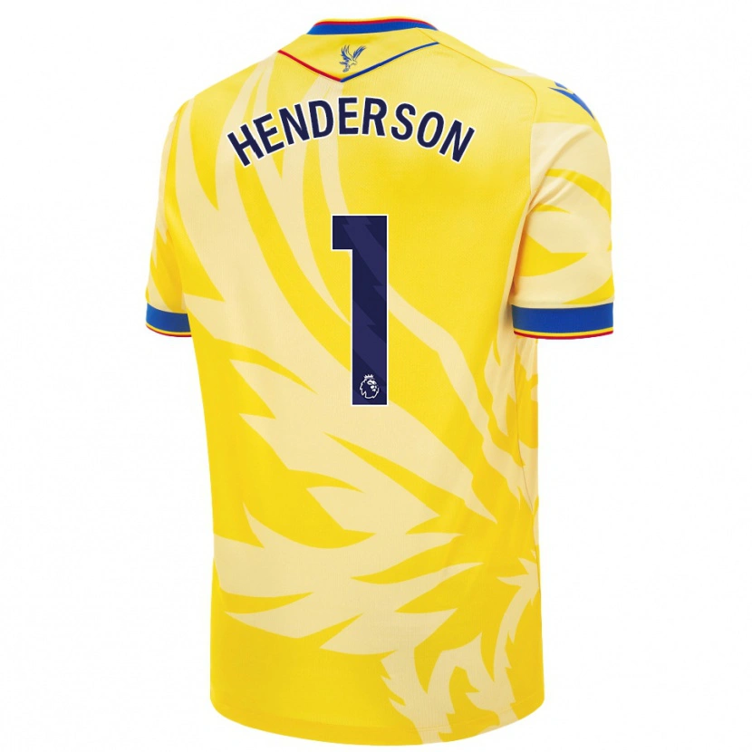 Danxen Enfant Maillot Dean Henderson #1 Jaune Tenues Extérieur 2024/25 T-Shirt