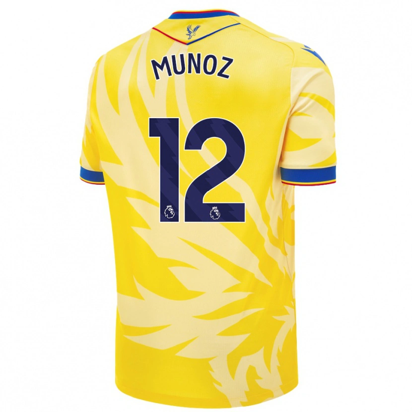 Danxen Enfant Maillot Daniel Muñoz #12 Jaune Tenues Extérieur 2024/25 T-Shirt