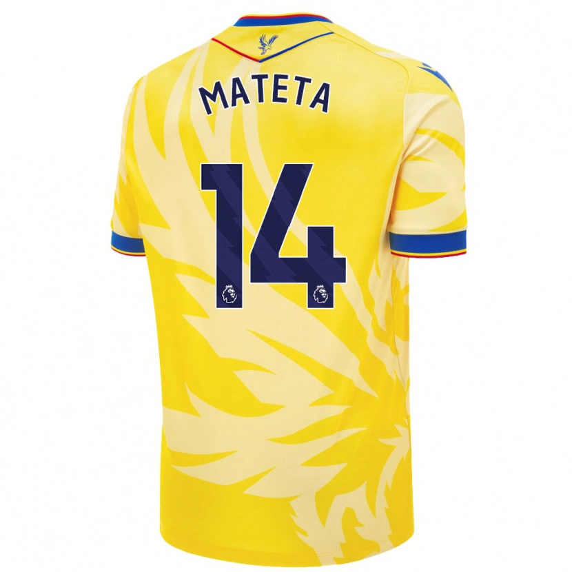 Danxen Enfant Maillot Jean-Philippe Mateta #14 Jaune Tenues Extérieur 2024/25 T-Shirt