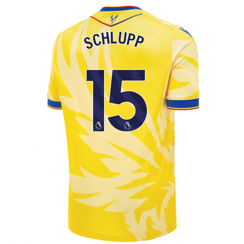 Danxen Enfant Maillot Jeffrey Schlupp #15 Jaune Tenues Extérieur 2024/25 T-Shirt