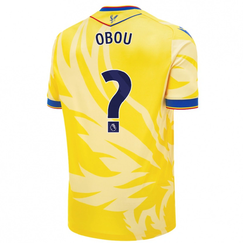 Danxen Enfant Maillot David Obou #0 Jaune Tenues Extérieur 2024/25 T-Shirt