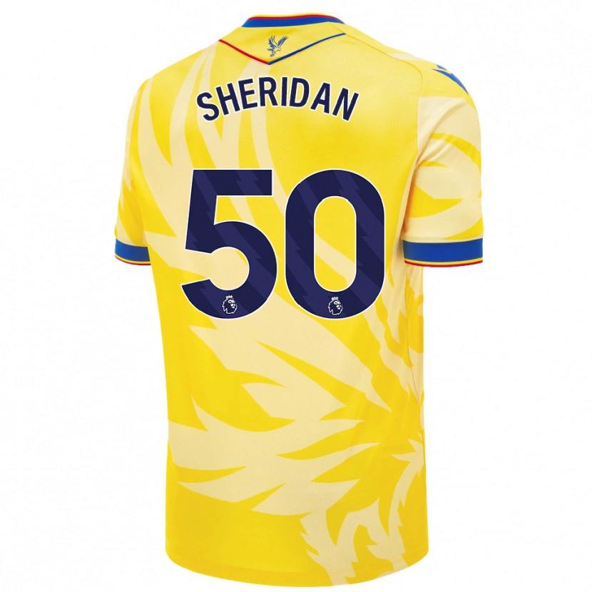 Danxen Enfant Maillot Joe Sheridan #50 Jaune Tenues Extérieur 2024/25 T-Shirt