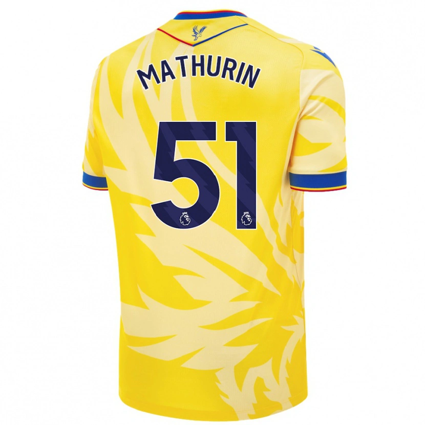 Danxen Enfant Maillot Roshaun Mathurin #51 Jaune Tenues Extérieur 2024/25 T-Shirt