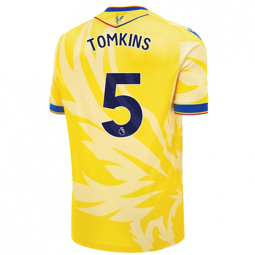 Danxen Enfant Maillot James Tomkins #5 Jaune Tenues Extérieur 2024/25 T-Shirt