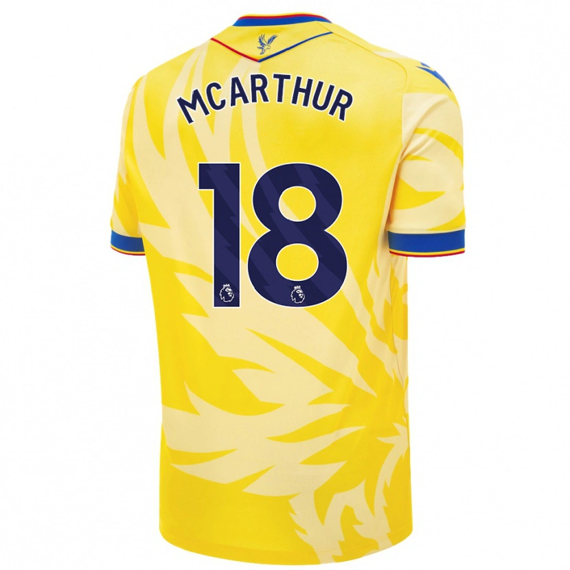 Danxen Enfant Maillot James Mcarthur #18 Jaune Tenues Extérieur 2024/25 T-Shirt