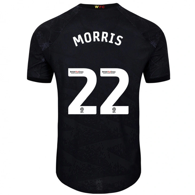 Danxen Enfant Maillot James Morris #22 Noir Blanc Tenues Extérieur 2024/25 T-Shirt