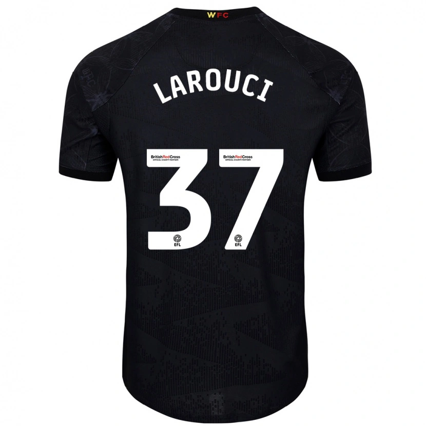 Danxen Enfant Maillot Yasser Larouci #37 Noir Blanc Tenues Extérieur 2024/25 T-Shirt