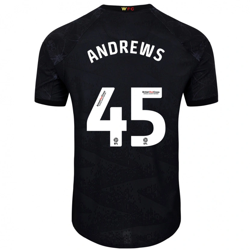 Danxen Enfant Maillot Ryan Andrews #45 Noir Blanc Tenues Extérieur 2024/25 T-Shirt