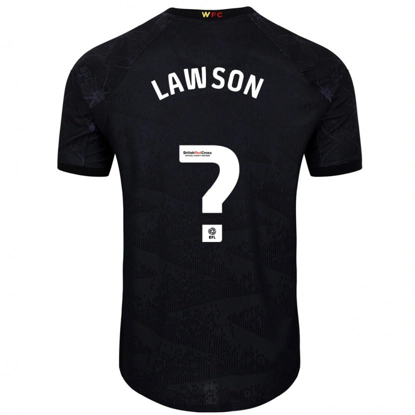 Danxen Enfant Maillot Jonathan Lawson #0 Noir Blanc Tenues Extérieur 2024/25 T-Shirt