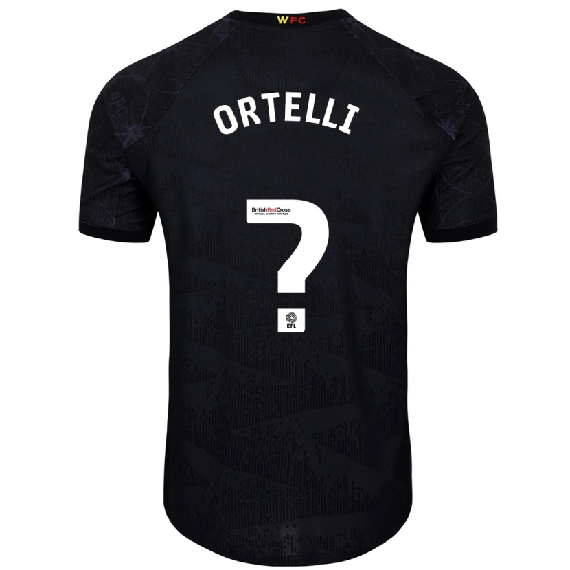 Danxen Enfant Maillot Gabriel Ortelli #0 Noir Blanc Tenues Extérieur 2024/25 T-Shirt