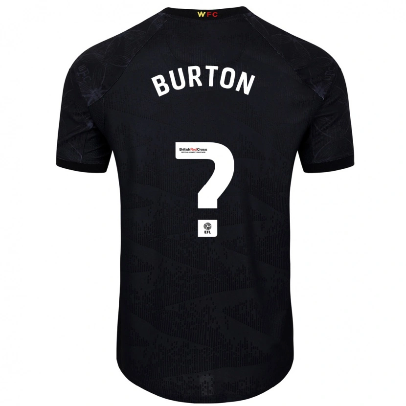 Danxen Enfant Maillot Aaron Burton #0 Noir Blanc Tenues Extérieur 2024/25 T-Shirt