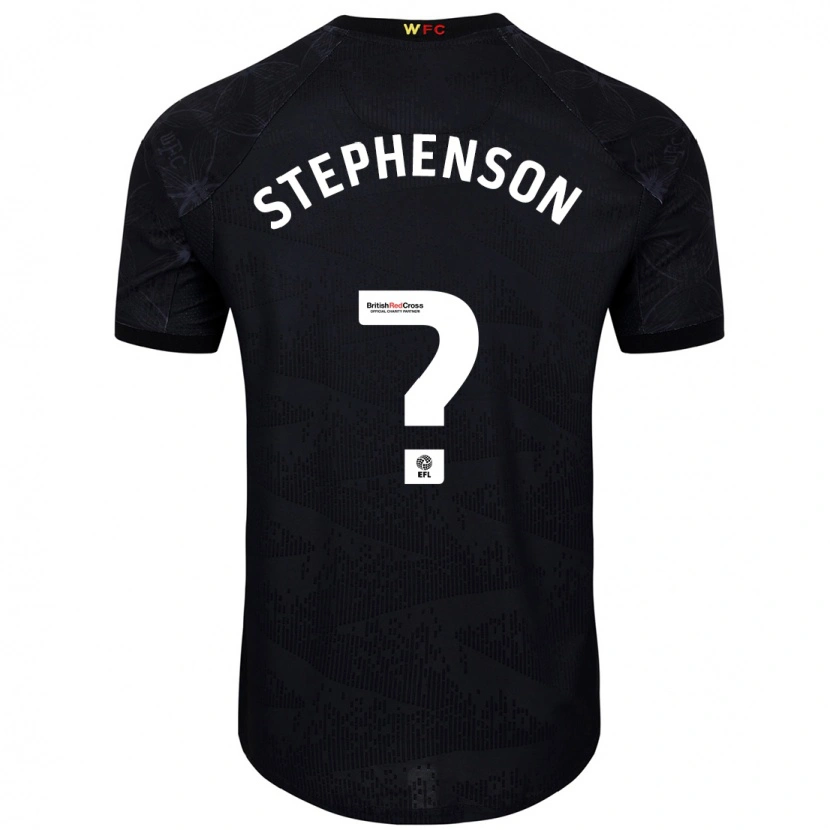 Danxen Enfant Maillot Ollie Stephenson #0 Noir Blanc Tenues Extérieur 2024/25 T-Shirt