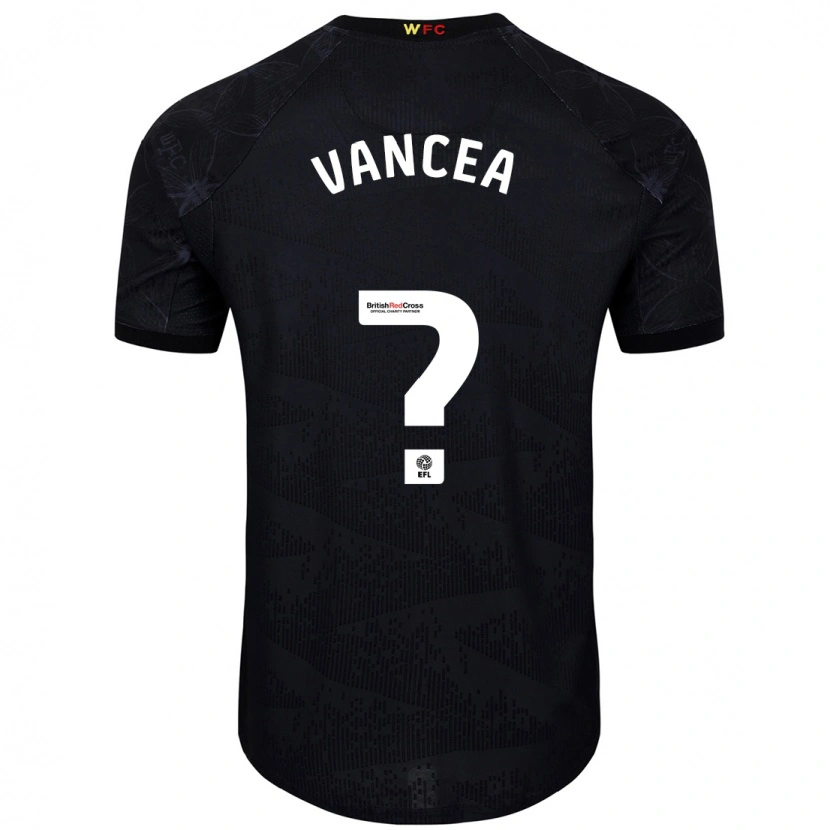 Danxen Enfant Maillot Raul Vancea #0 Noir Blanc Tenues Extérieur 2024/25 T-Shirt