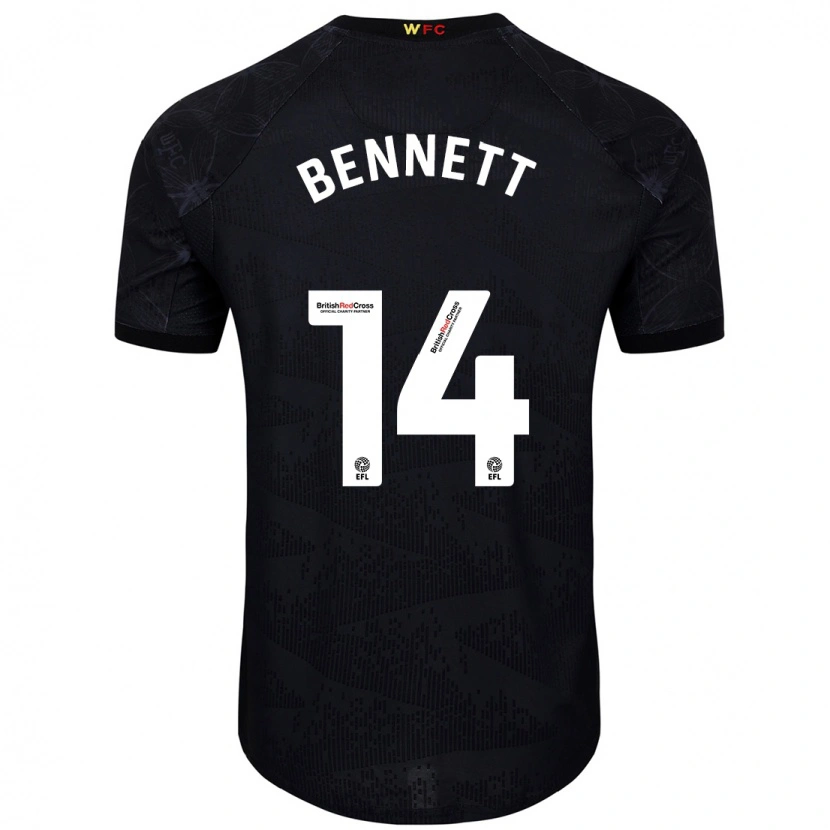 Danxen Enfant Maillot Harley Bennett #14 Noir Blanc Tenues Extérieur 2024/25 T-Shirt