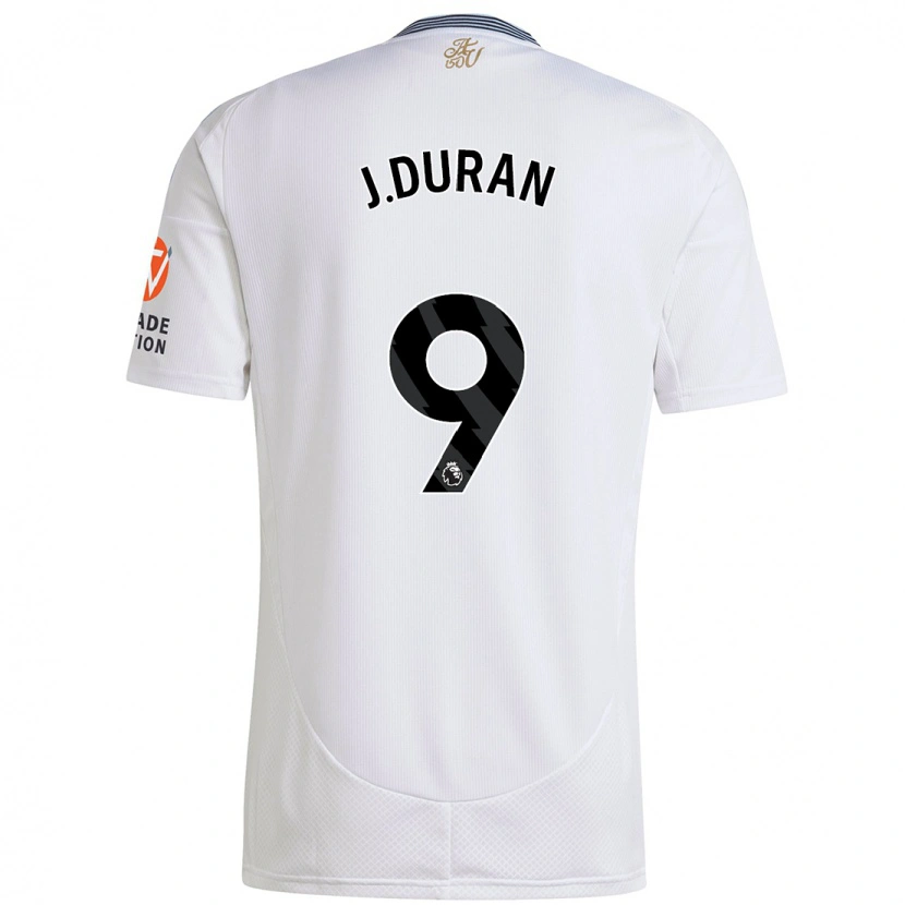 Danxen Enfant Maillot Jhon Durán #9 Blanc Tenues Extérieur 2024/25 T-Shirt