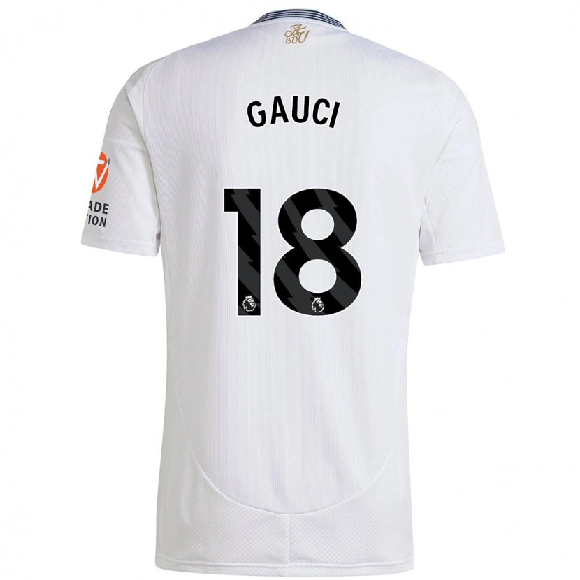 Danxen Enfant Maillot Joe Gauci #18 Blanc Tenues Extérieur 2024/25 T-Shirt