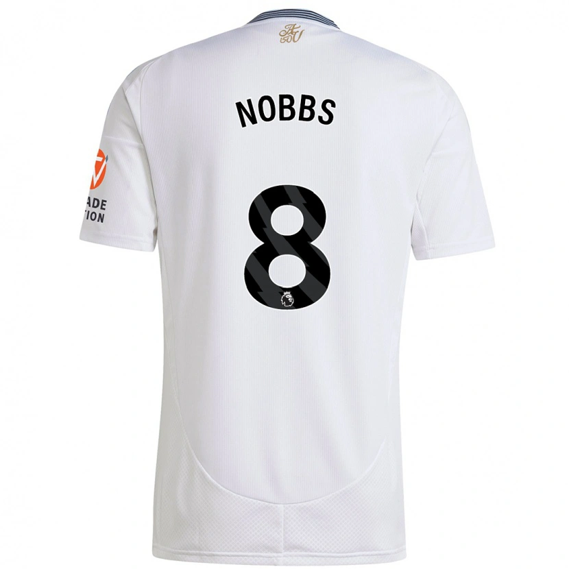 Danxen Enfant Maillot Jordan Nobbs #8 Blanc Tenues Extérieur 2024/25 T-Shirt