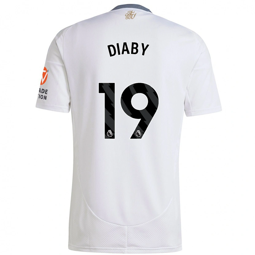 Danxen Enfant Maillot Moussa Diaby #19 Blanc Tenues Extérieur 2024/25 T-Shirt