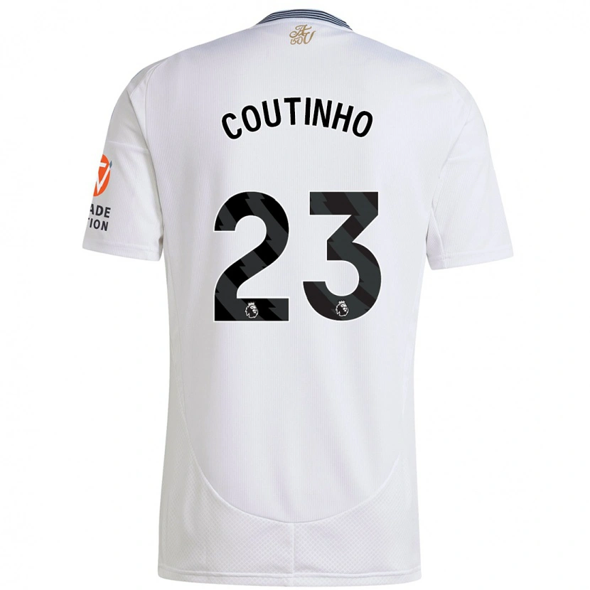 Danxen Enfant Maillot Philippe Coutinho #23 Blanc Tenues Extérieur 2024/25 T-Shirt