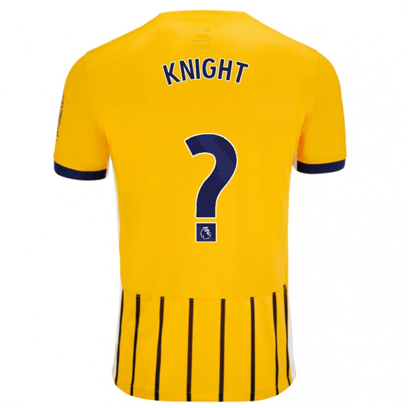 Danxen Enfant Maillot Joe Knight #0 Doré Bleu À Fines Rayures Tenues Extérieur 2024/25 T-Shirt