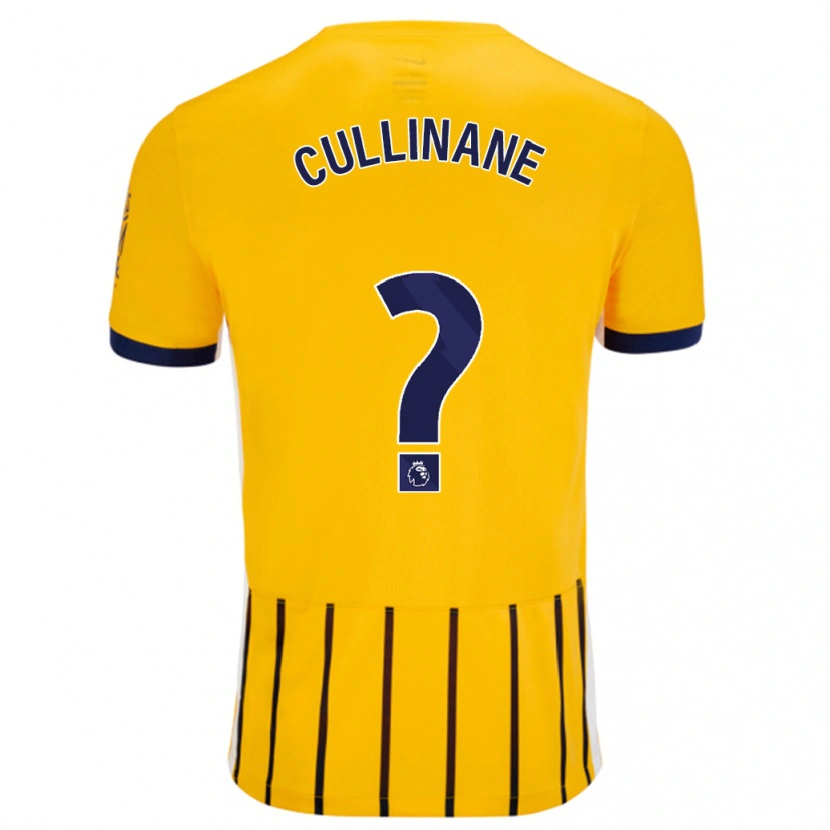 Danxen Enfant Maillot Billy-Ray Cullinane #0 Doré Bleu À Fines Rayures Tenues Extérieur 2024/25 T-Shirt