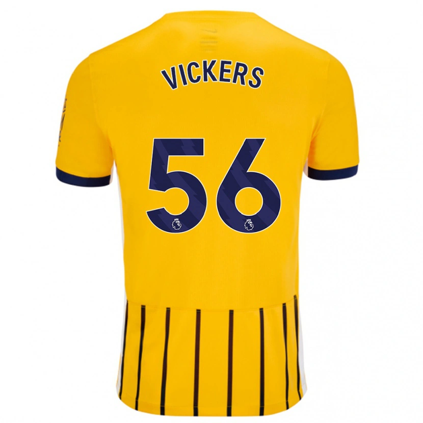 Danxen Enfant Maillot Caylan Vickers #56 Doré Bleu À Fines Rayures Tenues Extérieur 2024/25 T-Shirt