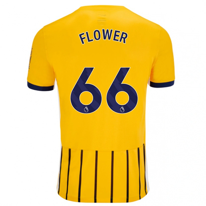 Danxen Enfant Maillot Louis Flower #66 Doré Bleu À Fines Rayures Tenues Extérieur 2024/25 T-Shirt