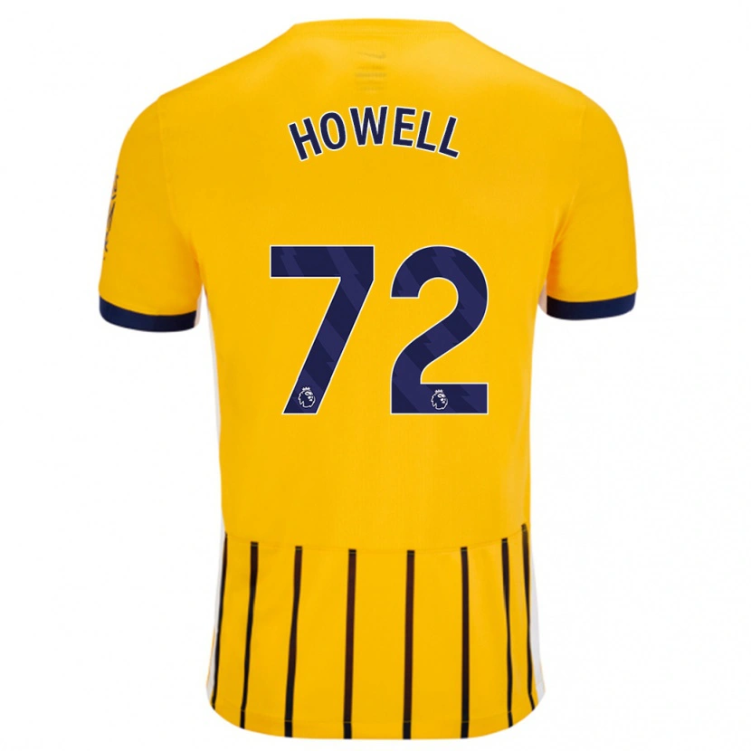 Danxen Enfant Maillot Harry Howell #72 Doré Bleu À Fines Rayures Tenues Extérieur 2024/25 T-Shirt