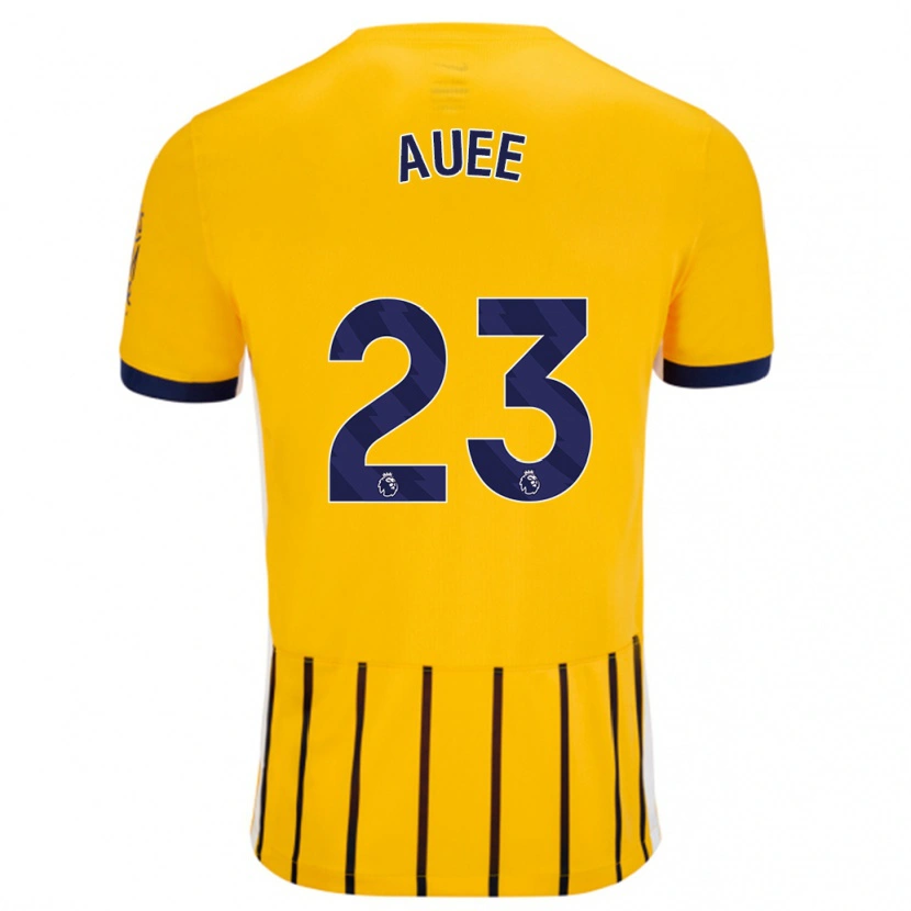 Danxen Enfant Maillot Marit Auée #23 Doré Bleu À Fines Rayures Tenues Extérieur 2024/25 T-Shirt