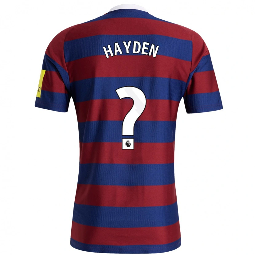 Danxen Enfant Maillot Isaac Hayden #0 Bordeaux Bleu Marine Tenues Extérieur 2024/25 T-Shirt