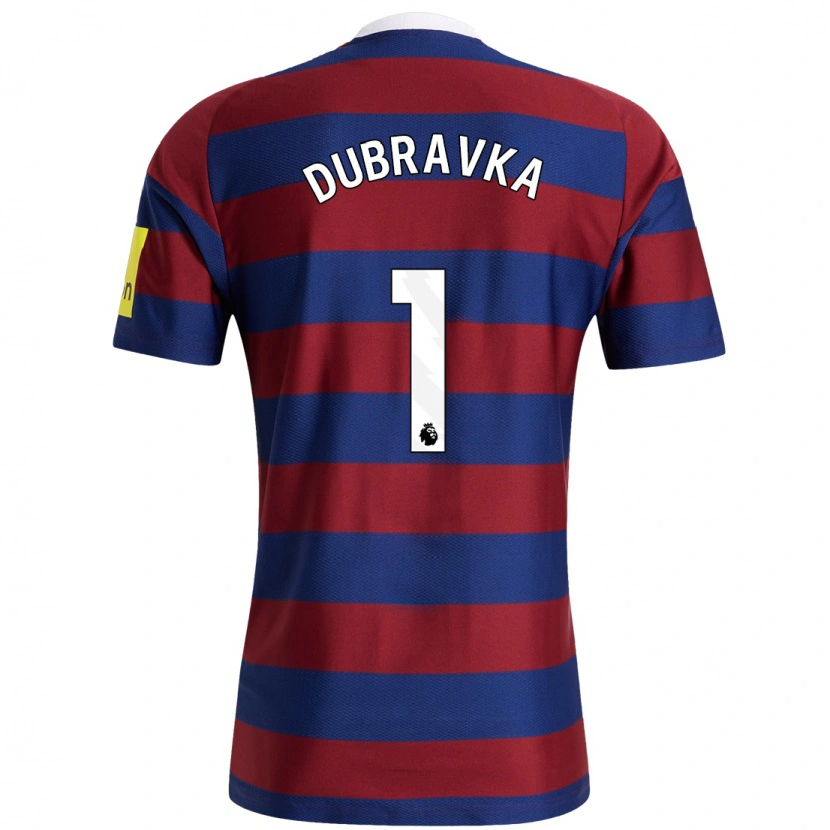 Danxen Enfant Maillot Martin Dúbravka #1 Bordeaux Bleu Marine Tenues Extérieur 2024/25 T-Shirt