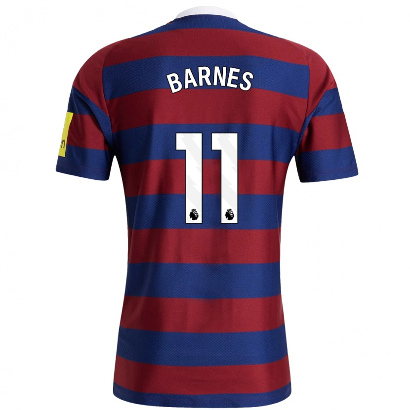 Danxen Enfant Maillot Harvey Barnes #11 Bordeaux Bleu Marine Tenues Extérieur 2024/25 T-Shirt