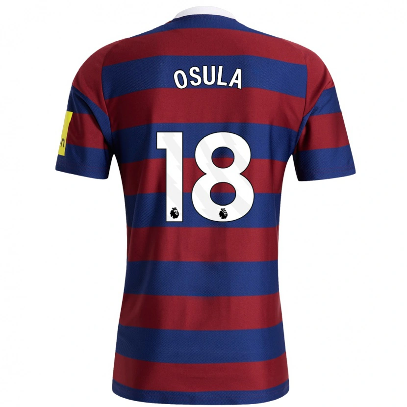 Danxen Enfant Maillot William Osula #18 Bordeaux Bleu Marine Tenues Extérieur 2024/25 T-Shirt