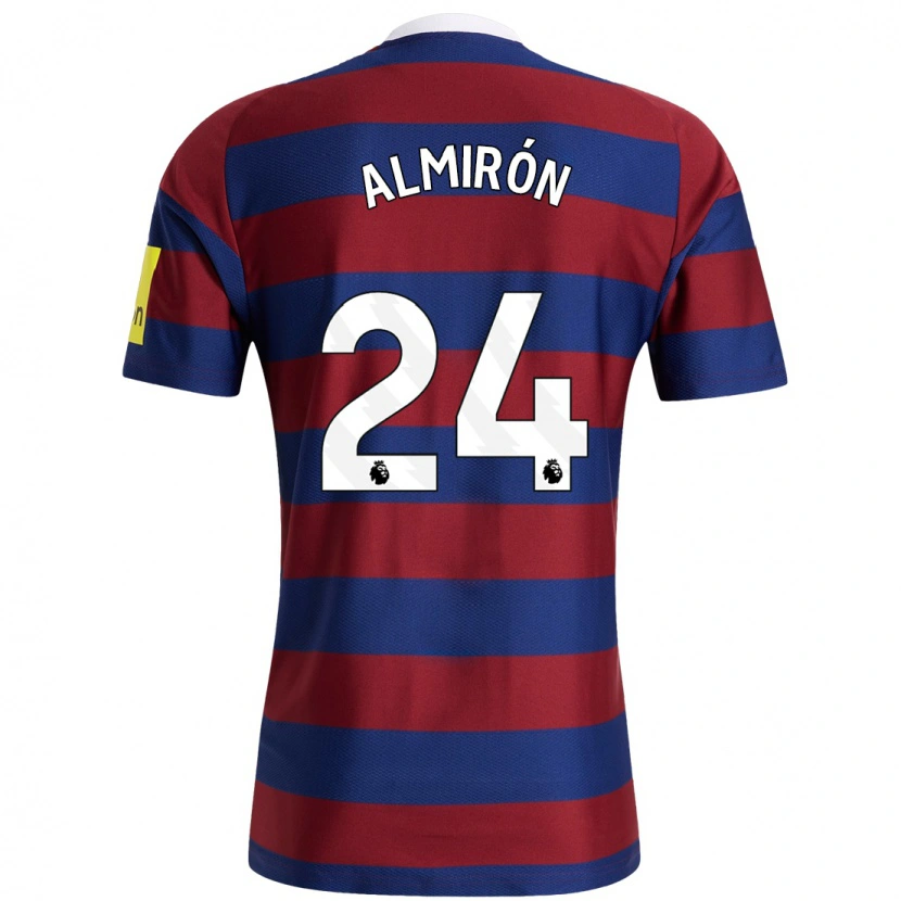 Danxen Enfant Maillot Miguel Almirón #24 Bordeaux Bleu Marine Tenues Extérieur 2024/25 T-Shirt